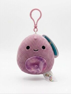 Squishmallows Purple Dinosaur‎ Dragon 3.5 Inch Plush Backpack Keychain Clip